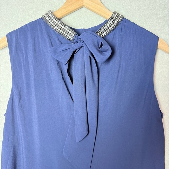 Donna Ricco Womens Navy Blue Jewel Neck Sleeveless Swing Cocktail Dress size 14 - Picture 6 of 12